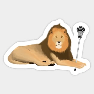 Lacrosse Lion Sticker